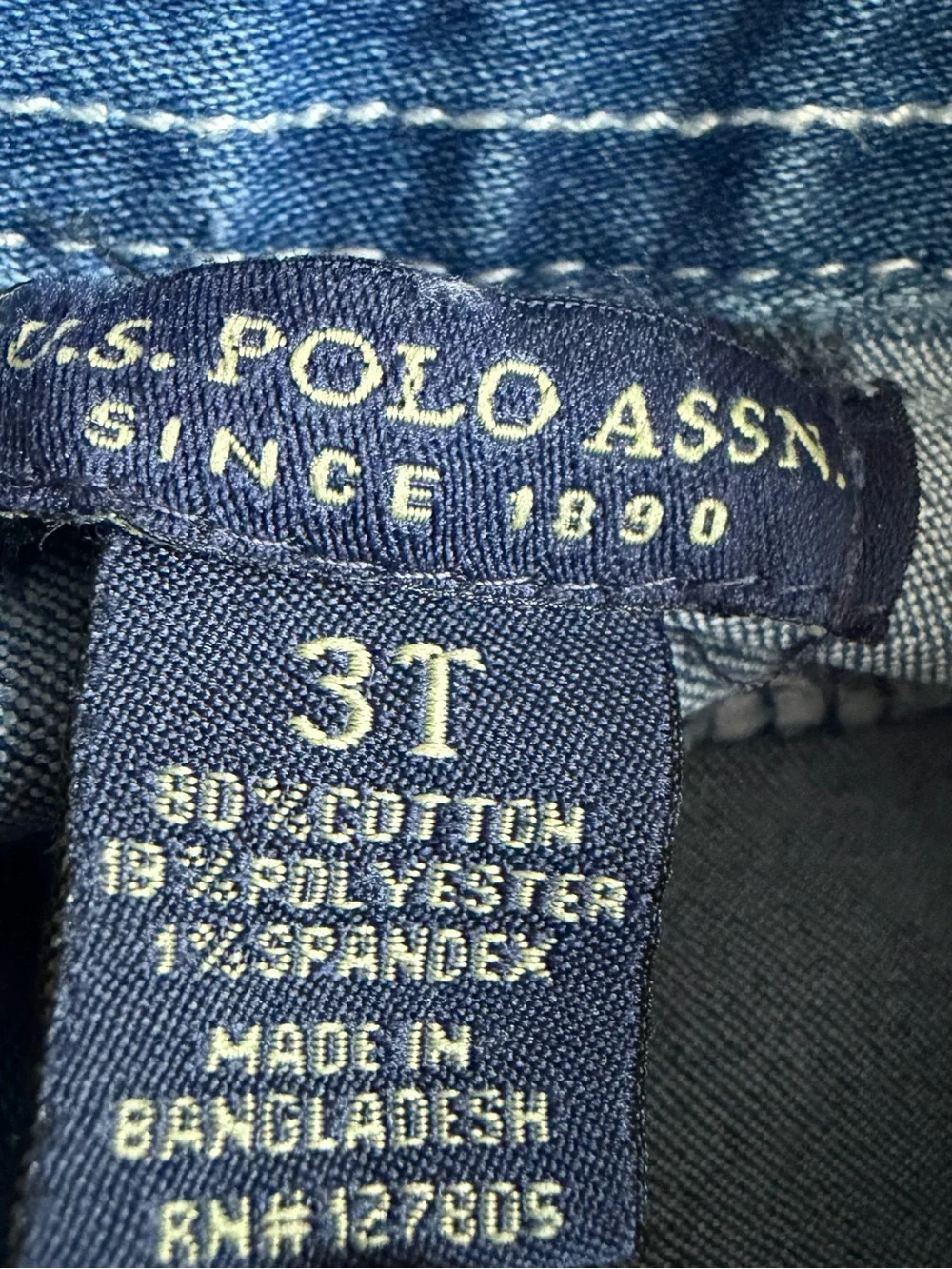 U.S. Polo Assn. Girls' Blue Denim Vest with Logo